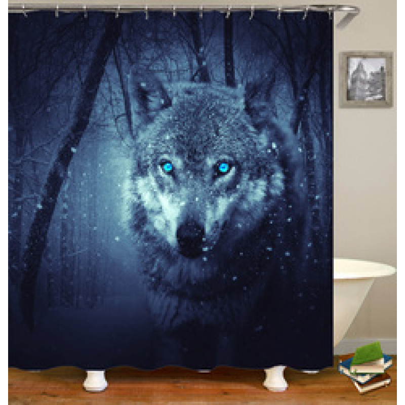 2021 Amazon Top Seller 3D Custom Digital Print Waterproof Polyester Fabric Shower Curtain with Hooks#
