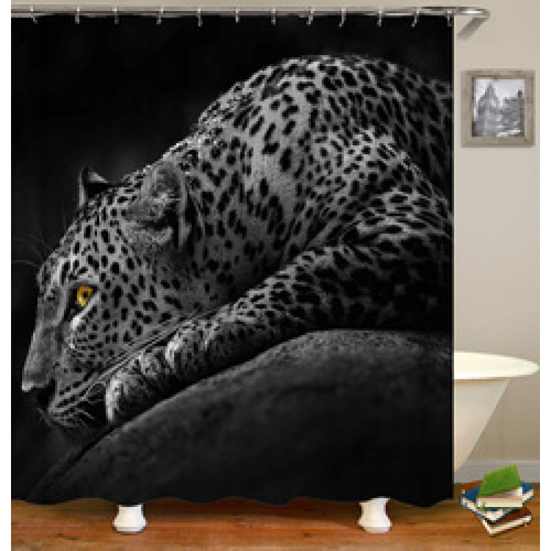 2021 Amazon Top Seller 3D Custom Digital Print Waterproof Polyester Fabric Shower Curtain with Hooks#