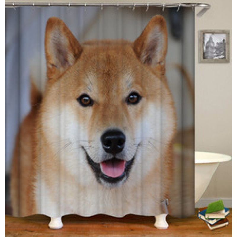 2021 Amazon Top Seller 3D Custom Digital Print Waterproof Polyester Fabric Shower Curtain with Hooks#