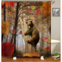 2021 Amazon Top Seller 3D Custom Digital Print Waterproof Polyester Fabric Shower Curtain with Hooks#