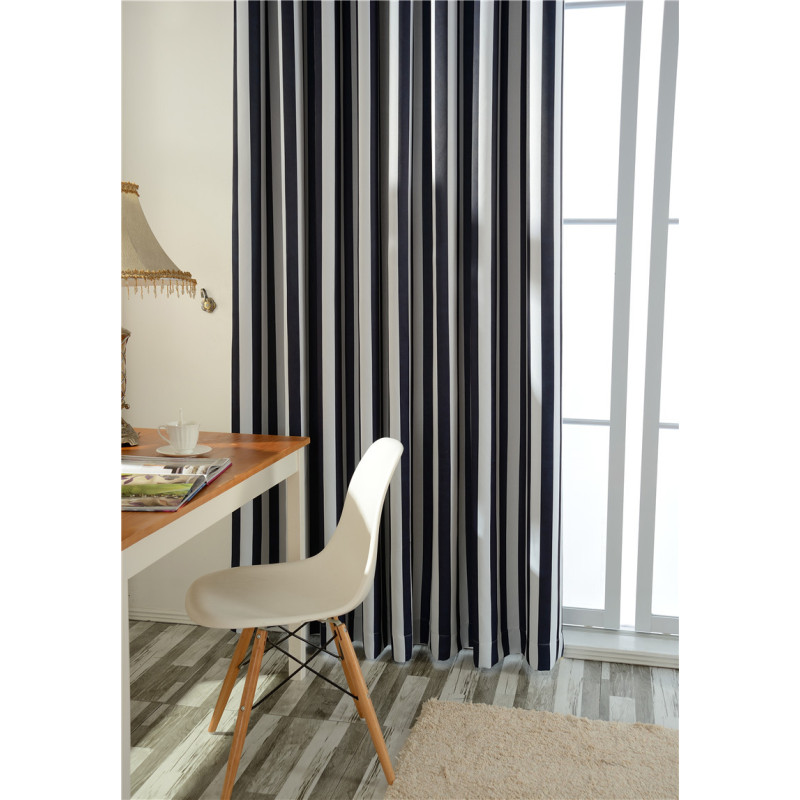 China Decor Home Goods Curtain Blackout,Luxury Living Room Curtains Printed Decoracion Black White Stripe Curtain$