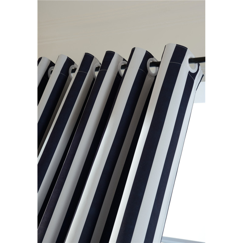 China Decor Home Goods Curtain Blackout,Luxury Living Room Curtains Printed Decoracion Black White Stripe Curtain$