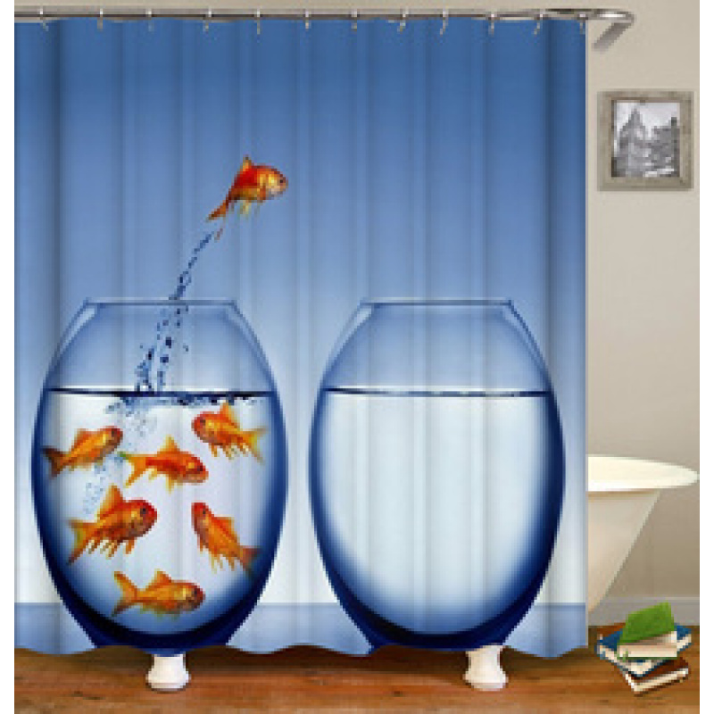 Printing Bathroom Shower Curtain In Fashion Designs/