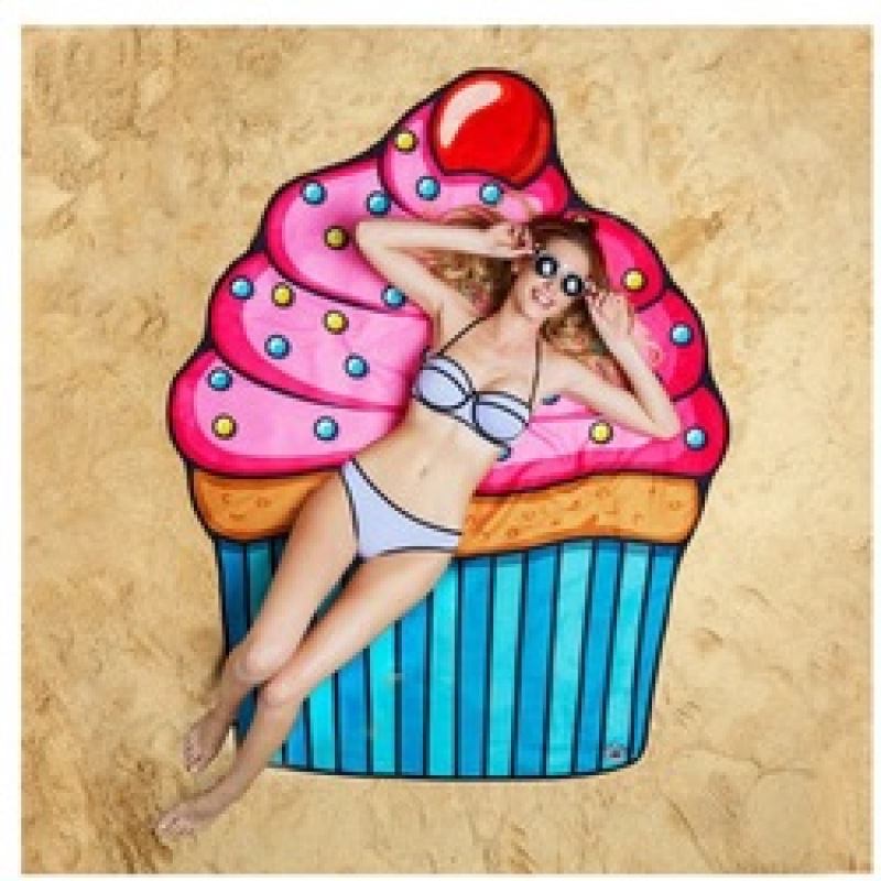 Custom Logo Food Donuts Printing Beach Towel, Microfiber Round Quick Dry Beach Towel#