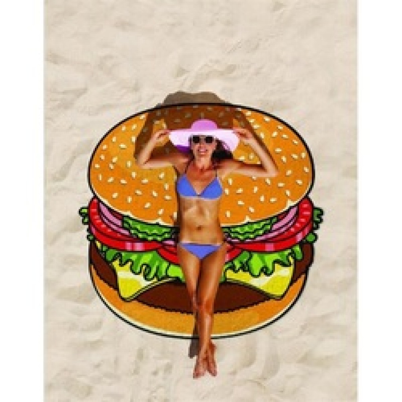 Custom Logo Food Donuts Printing Beach Towel, Microfiber Round Quick Dry Beach Towel#