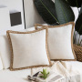 Home ins simple wind hemp rope edging medium hemp pillowcase,Plain linen-edged sofa cushions in stock#