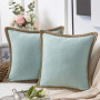 Home ins simple wind hemp rope edging medium hemp pillowcase,Plain linen-edged sofa cushions in stock#