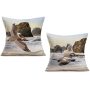 2022 Pelican Print Cushion Sets, Bird by Sea, Cotton Linen Sofa Cushion Cover Pack of 2 Pieces/