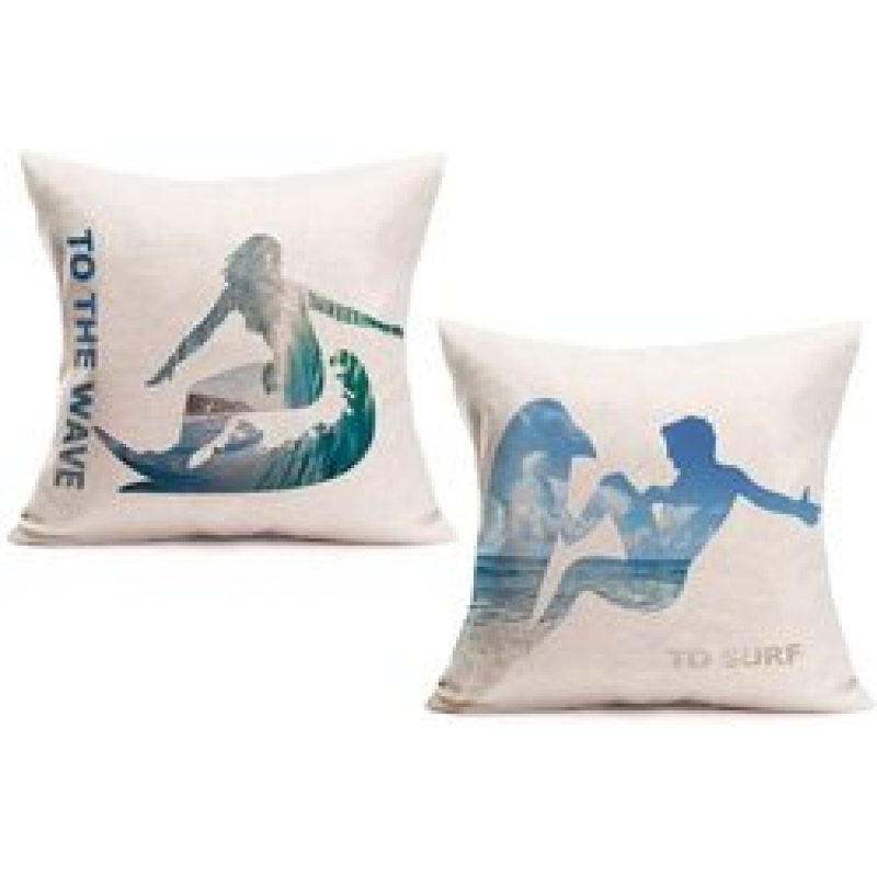 2022 Pelican Print Cushion Sets, Bird by Sea, Cotton Linen Sofa Cushion Cover Pack of 2 Pieces/