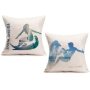2022 Pelican Print Cushion Sets, Bird by Sea, Cotton Linen Sofa Cushion Cover Pack of 2 Pieces/