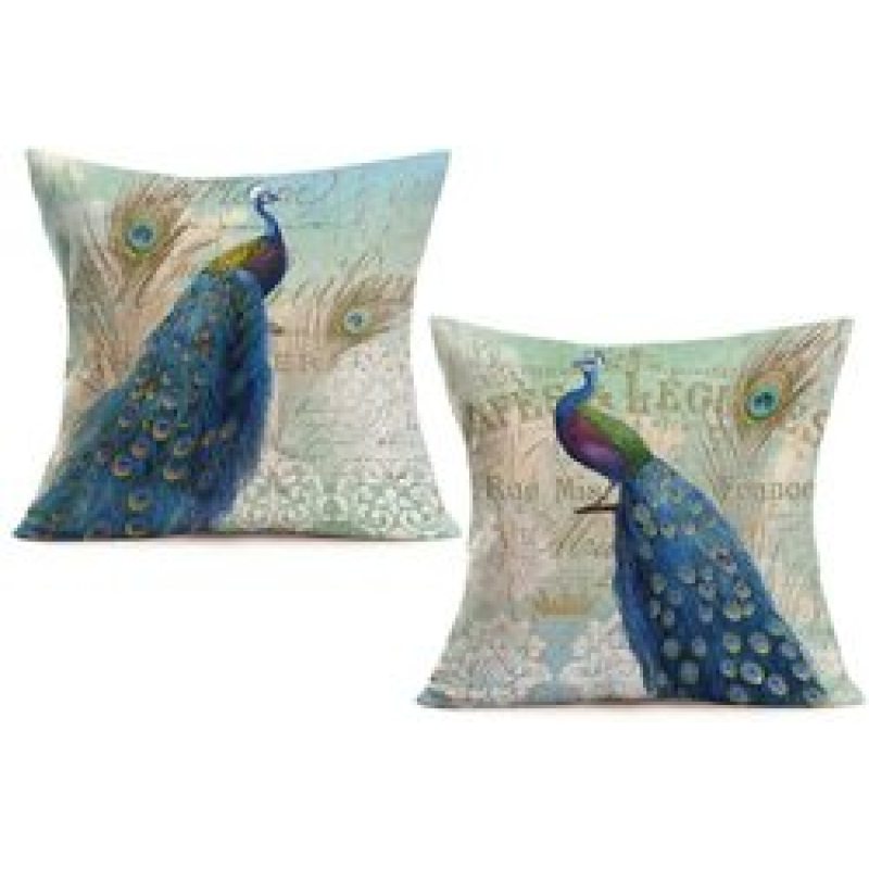 2022 Pelican Print Cushion Sets, Bird by Sea, Cotton Linen Sofa Cushion Cover Pack of 2 Pieces/
