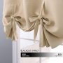 Tie Up Shade Blind Room Window Covering 100% Polyester Blackout Kitchen Curtain, Cheap Rod Pocket Panel Kitchen Curtain/