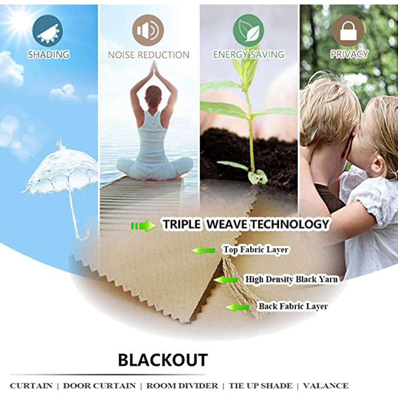 Tie Up Shade Blind Room Window Covering 100% Polyester Blackout Kitchen Curtain, Cheap Rod Pocket Panel Kitchen Curtain/