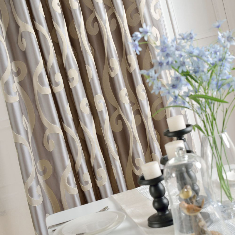 China Suppliers Satin Silk Polyest Fabric Modele De Rideaux,Luxury Jacquard Fabric Blackout Living Room Cortinas Precios#