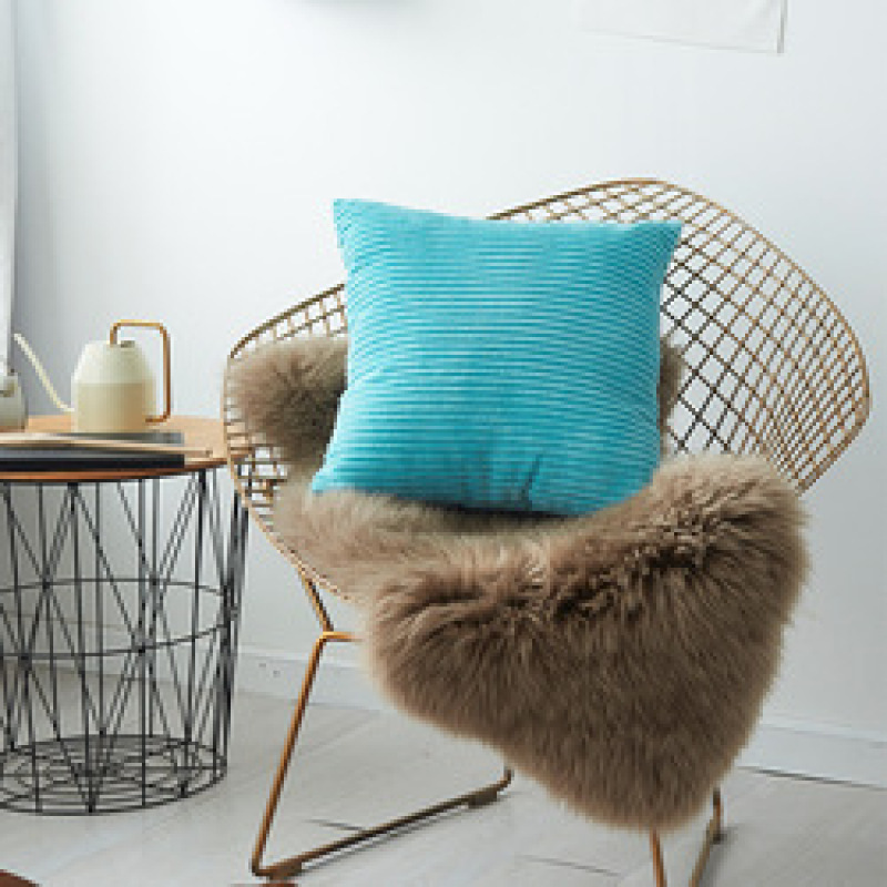 Super Soft Decorative Square Cushion Cover, Striped Velvet Corduroy Throw Pillow Case Cover With Zipper$