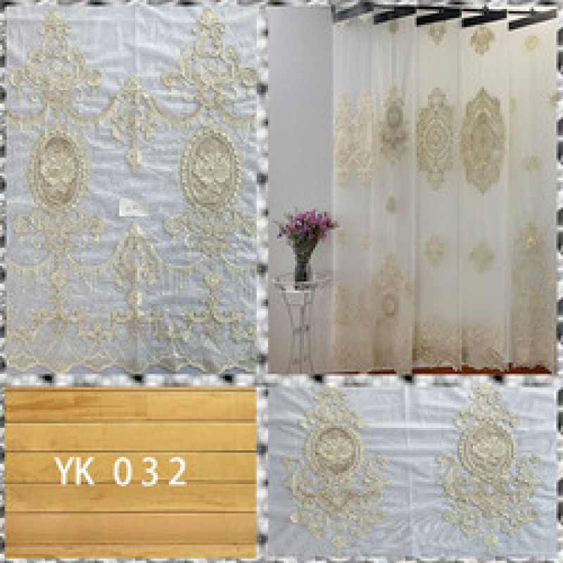 Luxury Curtains European Elegant, Window Curtains For Living Room Floral Sheer Tulle/