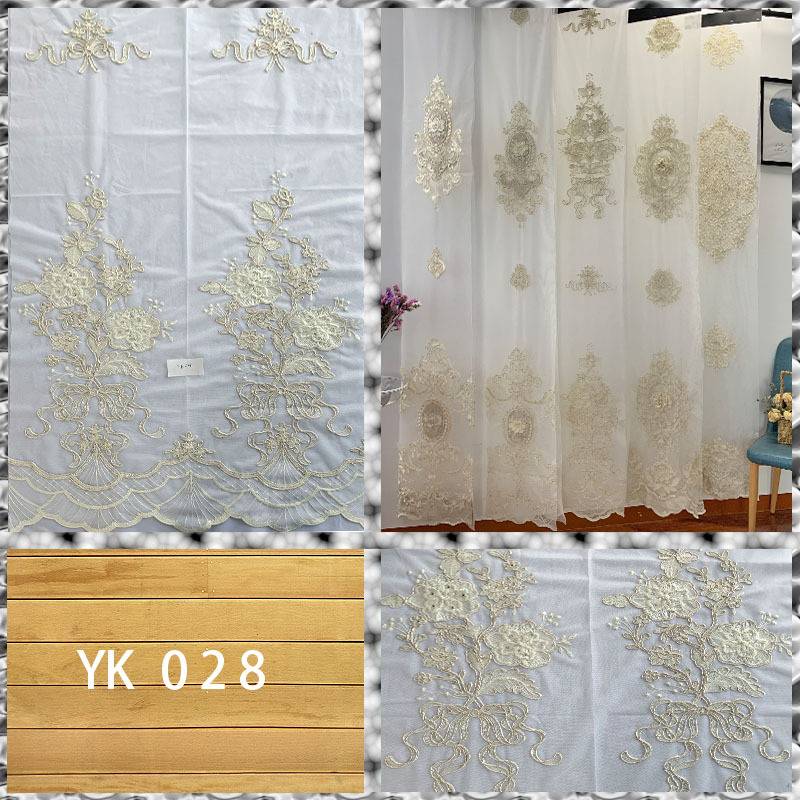 Luxury Curtains European Elegant, Window Curtains For Living Room Floral Sheer Tulle/