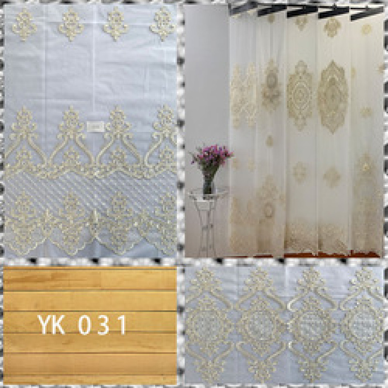 Luxury Curtains European Elegant, Window Curtains For Living Room Floral Sheer Tulle/