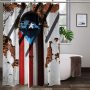 Wholesale Bathroom Designer Shower Curtains Sets, Popular 180*180 Puerto Rico Flag Shower Curtain Set