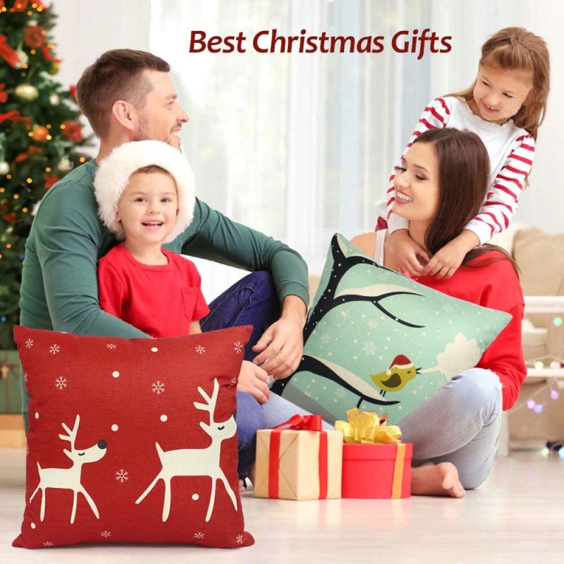 New Pillowcase Cushion Cover Throw Linen Pillow Case Merry Christmas Gifts Home Pillowcases /