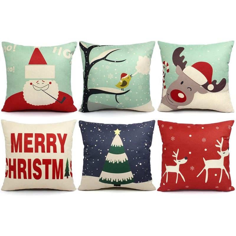 New Pillowcase Cushion Cover Throw Linen Pillow Case Merry Christmas Gifts Home Pillowcases /