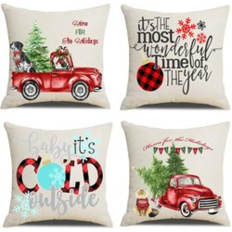 New Pillowcase Cushion Cover Throw Linen Pillow Case Merry Christmas Gifts Home Pillowcases /