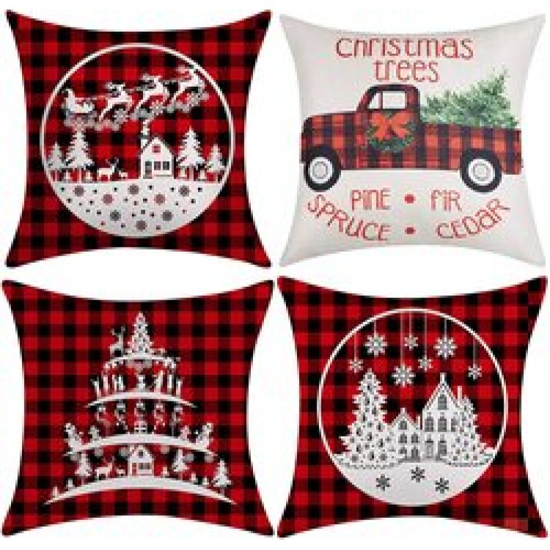 New Pillowcase Cushion Cover Throw Linen Pillow Case Merry Christmas Gifts Home Pillowcases /