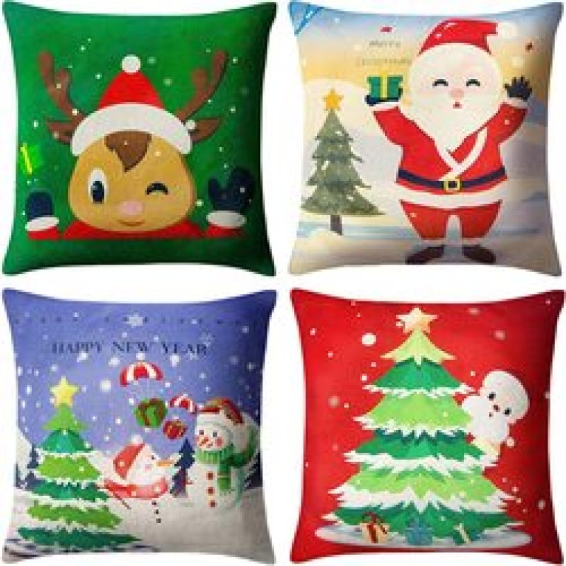 New Pillowcase Cushion Cover Throw Linen Pillow Case Merry Christmas Gifts Home Pillowcases /