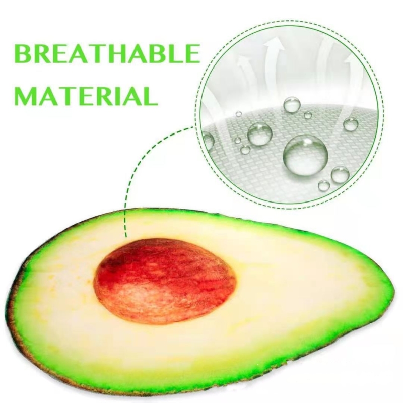 Hot sale 3d printing 200*150*110cm avocado pattern 230g flannel pet party travel blanket for gift shop