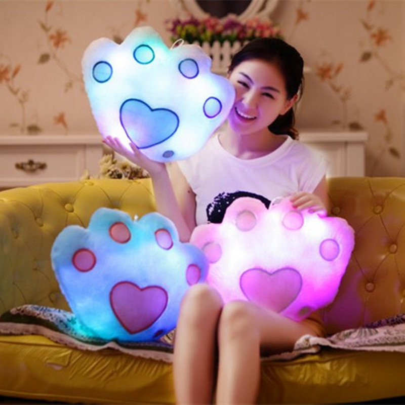 Flashing Pillow Kids Led Sofa Cushion, Luminous Doll Bear Plush Toy Animal Print Sofa Cover For Children$