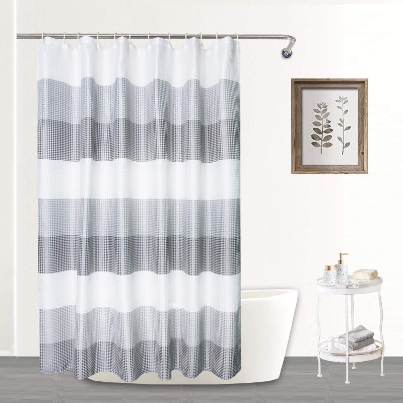 Custom Waterproof Waffle Bathroom Shower Curtain, Thick Polyester Bath Curtain for Bathroom$