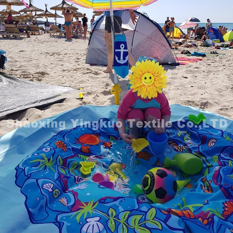 Waterproof Custom Logo Beach Pool Blanket for Kids,Children Picnic Cartoon Beach Paddling Pool Blanket with Travel Bag