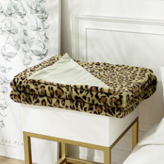 Wholesale Hot Selling Polyester Comfort Fleece Blanket, High Quality Velvet Flannel Khaki Leopard Print Blanket/