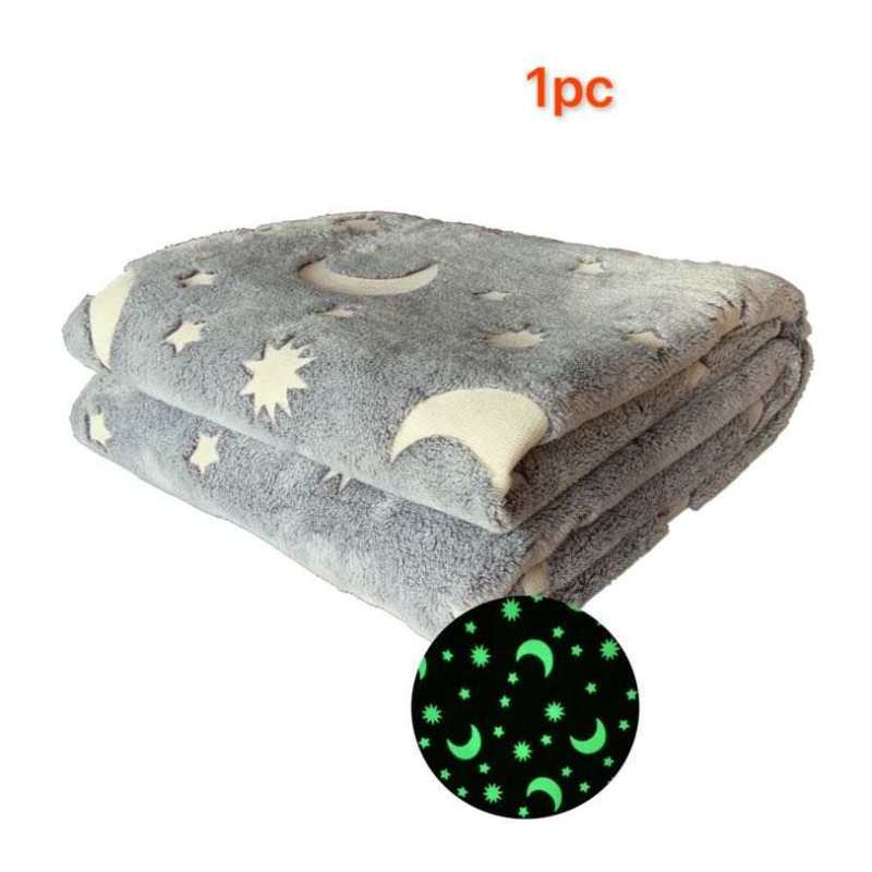 Amazon hot style printed glow-in-the-dark, flannel children's adult blanket/