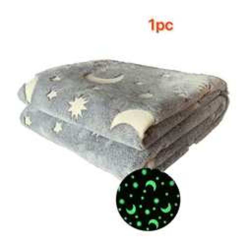 Amazon hot style printed glow-in-the-dark, flannel children's adult blanket/
