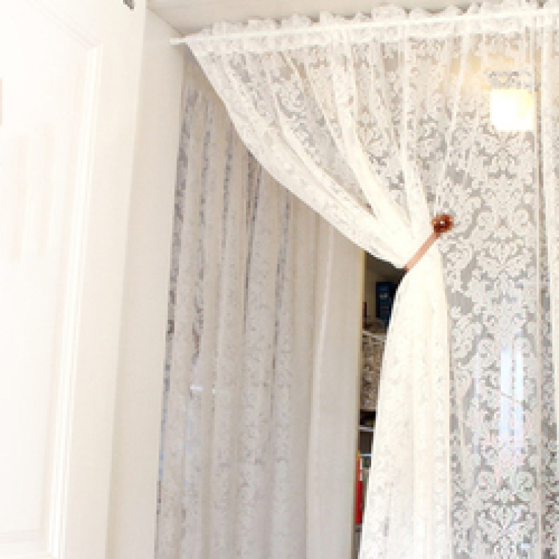 White Lace Curtains, Flower Curtains, Lace Sheer Curtains/