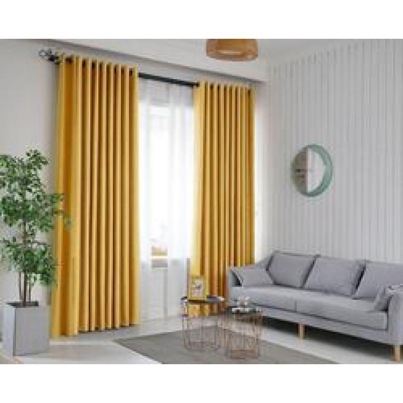 Best Selling Products soild blackout Curtains,For Home poly linen Fabric Curtain /