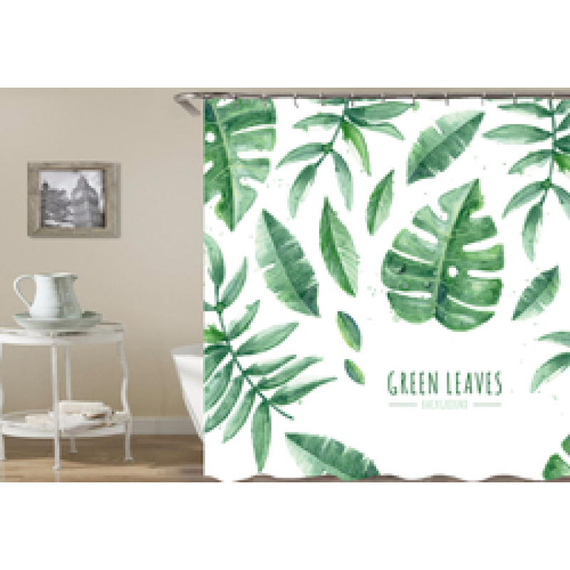 hot sale products custom polyester Products Bathroom Decor shower curtains,Leaves Printed 100% Waterproof shower curtain