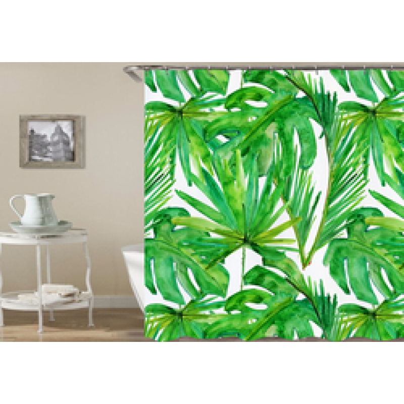 hot sale products custom polyester Products Bathroom Decor shower curtains,Leaves Printed 100% Waterproof shower curtain