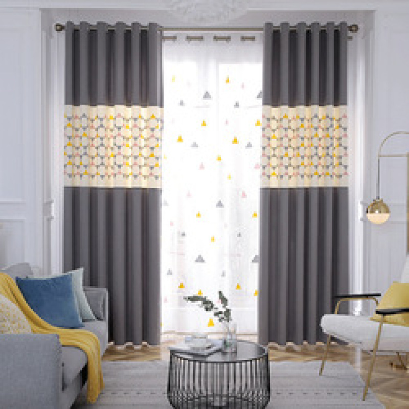 Modern 100% Polyester blackout Embroidery European Stitching Curtains