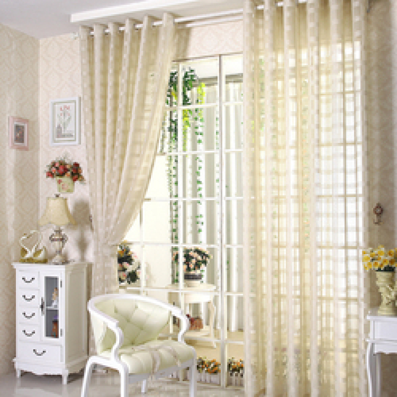 Made In China Sheer Curtain And Drapes, Home Decor Lattice White Ready Made Sheer Curtain/