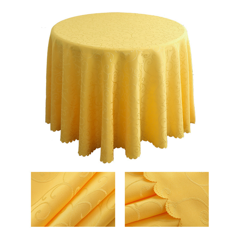 Nappe ronde jacquard en polyester pour mariage, banquet, hôtel, vente en gros