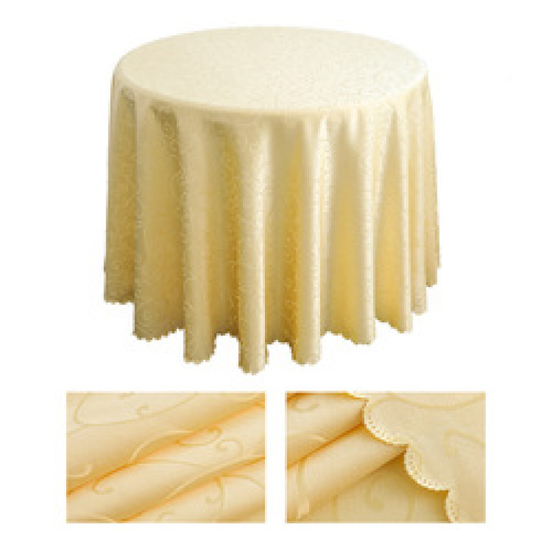 Nappe ronde jacquard en polyester pour mariage, banquet, hôtel, vente en gros