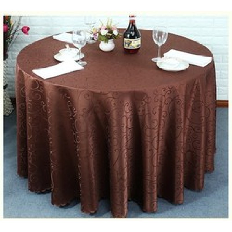 Nappe ronde jacquard en polyester pour mariage, banquet, hôtel, vente en gros