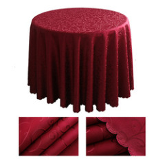 Wholesale hotel meeting wedding banquet household popular jacquard round tablecloth polyester thanksgiving tablecloth