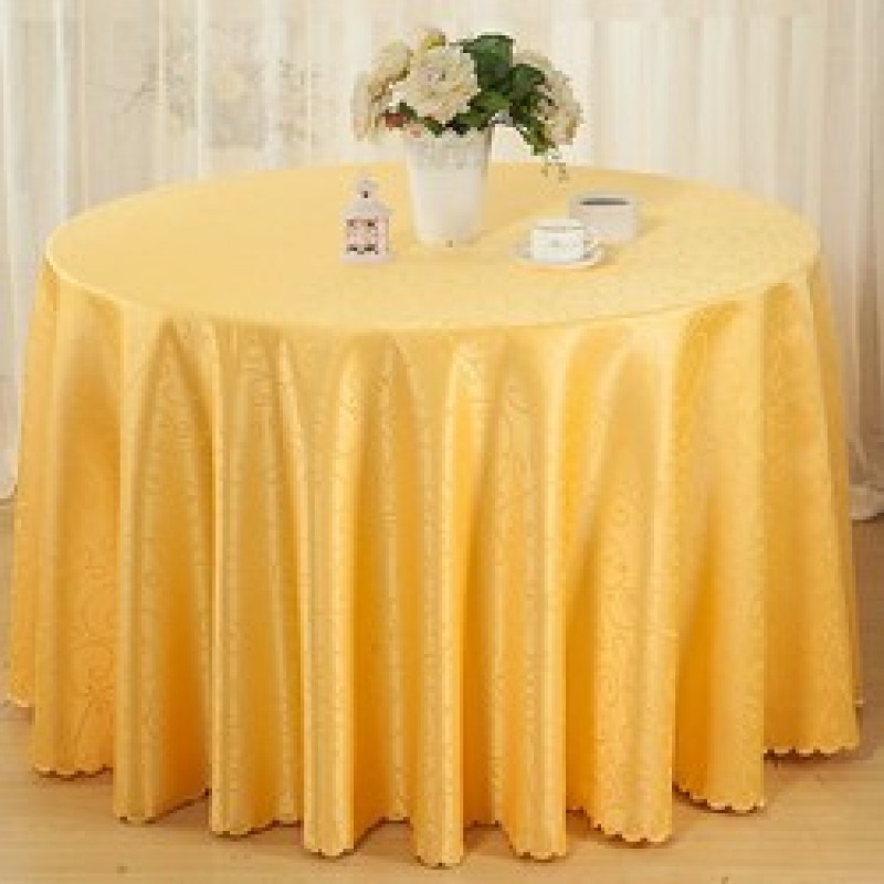 Nappe ronde jacquard en polyester pour mariage, banquet, hôtel, vente en gros