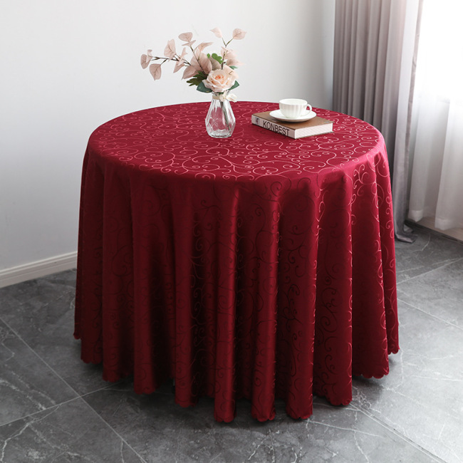 Wholesale hotel meeting wedding banquet household popular jacquard round tablecloth polyester thanksgiving tablecloth