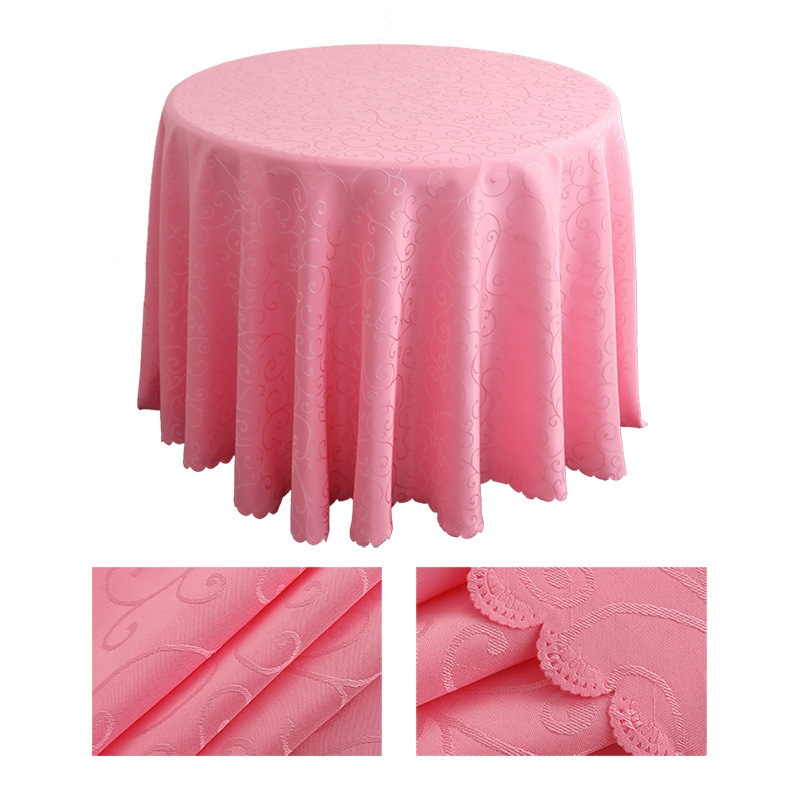 Nappe ronde jacquard en polyester pour mariage, banquet, hôtel, vente en gros