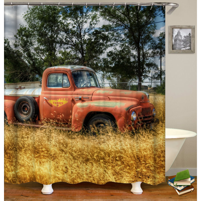 China Suppliers Luxury Hotel Hookless Shower Curtains Snap On with Grommets Detachable Liner in White Gray Fabric/