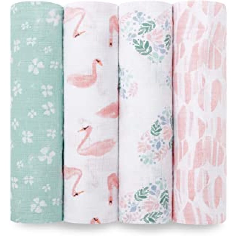 Boutique Muslin Blankets for Girls & Boys, Baby Receiving Swaddles, Ideal Newborn & Infant Swaddling